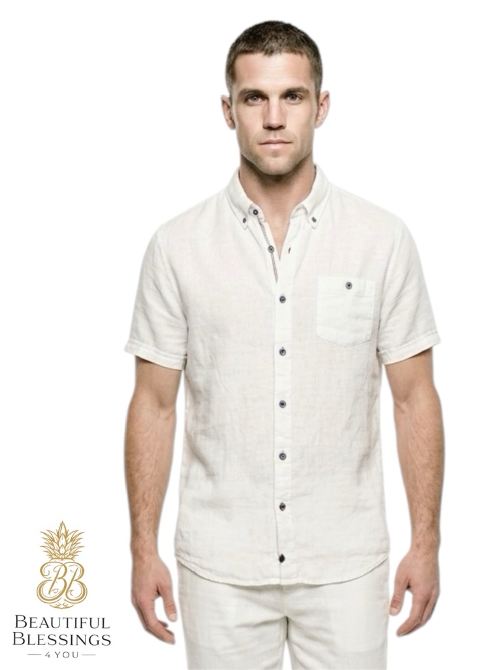 Weatherproof Vintage Linen and Cotton Men’s Short Sleeve Button-Down Shirt